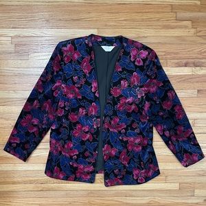 Vintage Floral Velvet Blazer